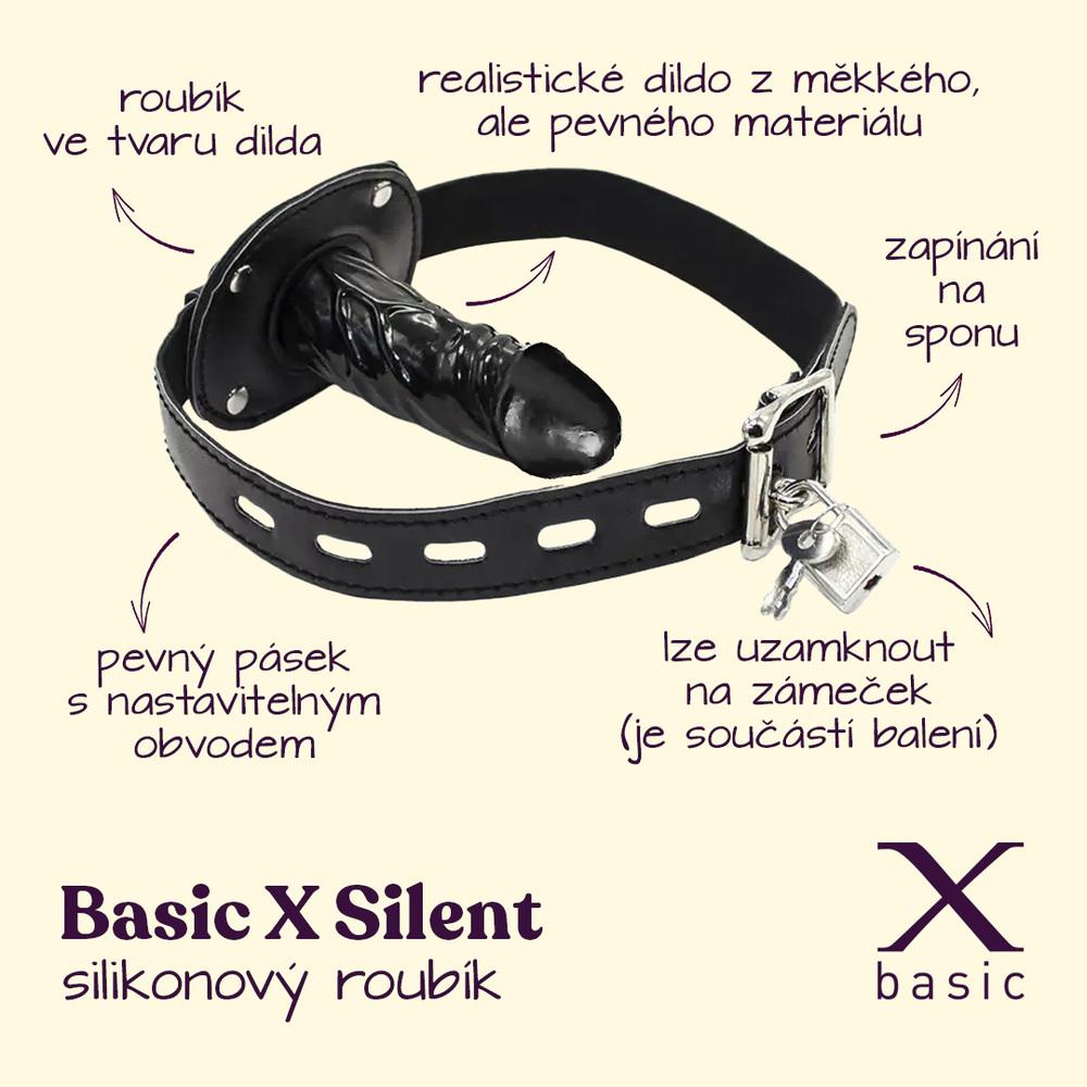 BASIC X roubík s vnitřním dildem vel. S černý - Obrázek 2