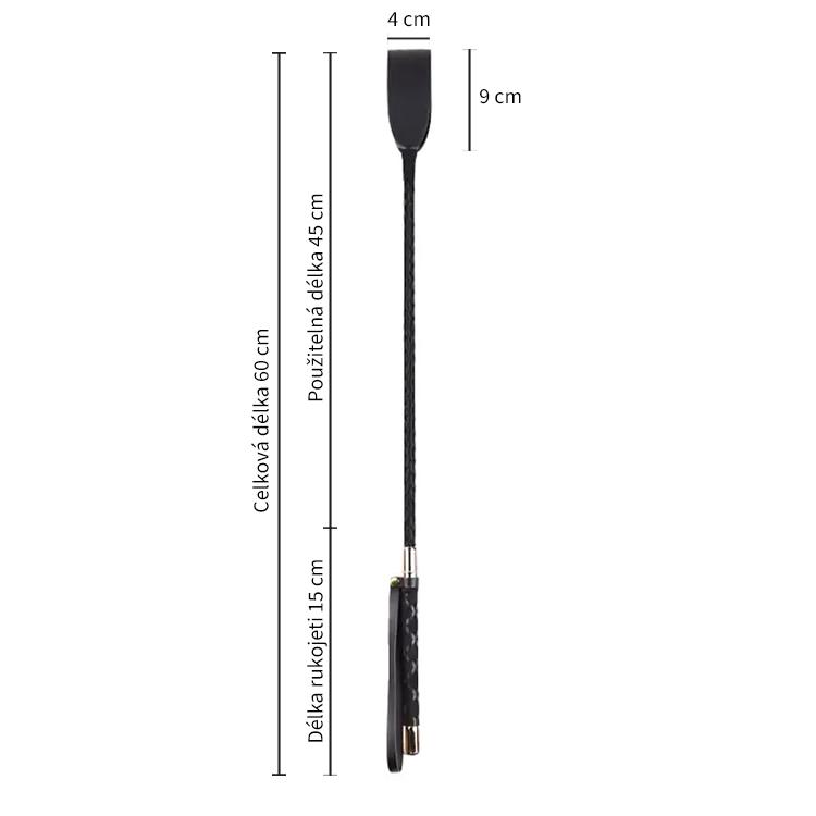 BASIC X  JustWhip Long jezdecký bičík černý - Obrázek 2