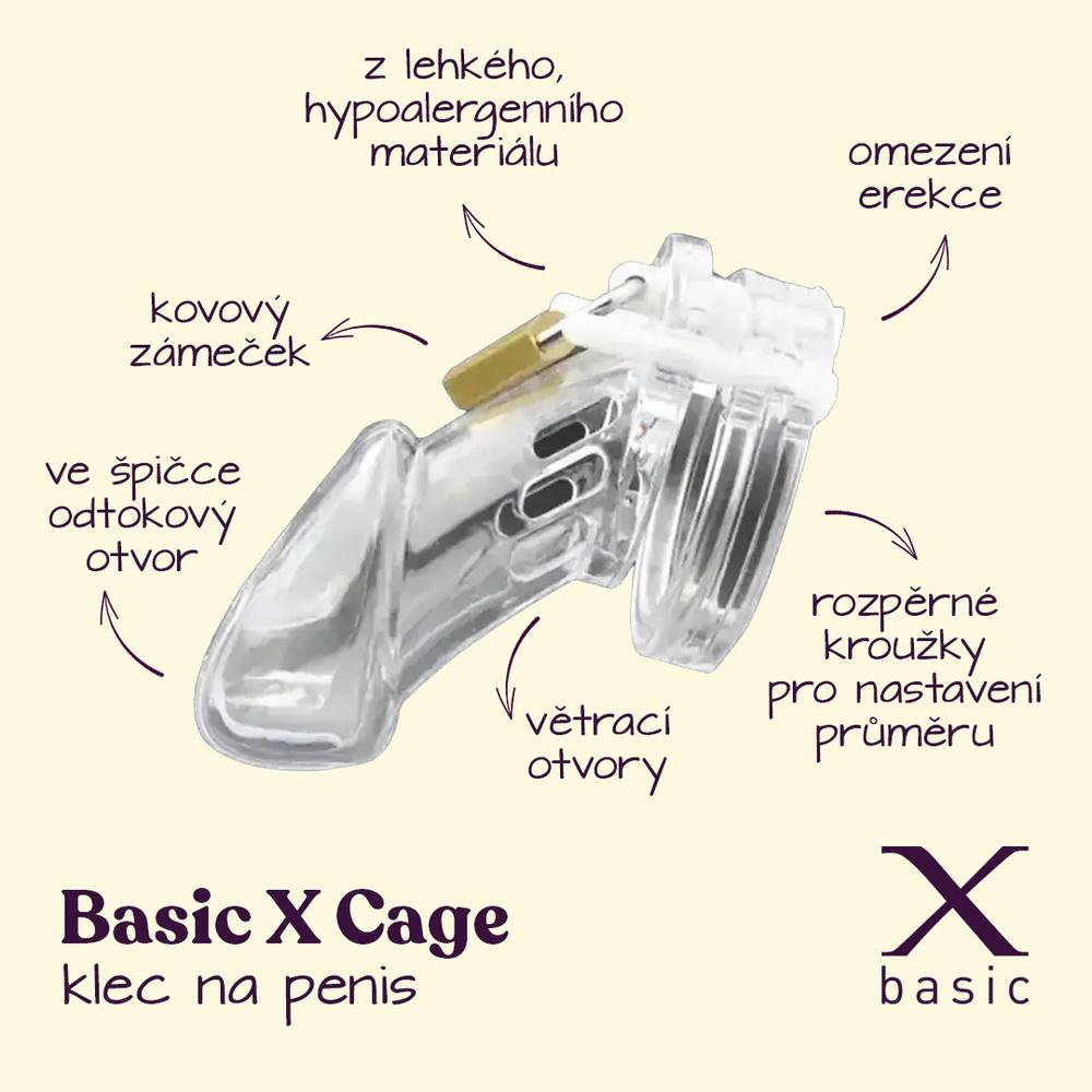 BASIC X  Cage klec na penis transparentní - Obrázek 2