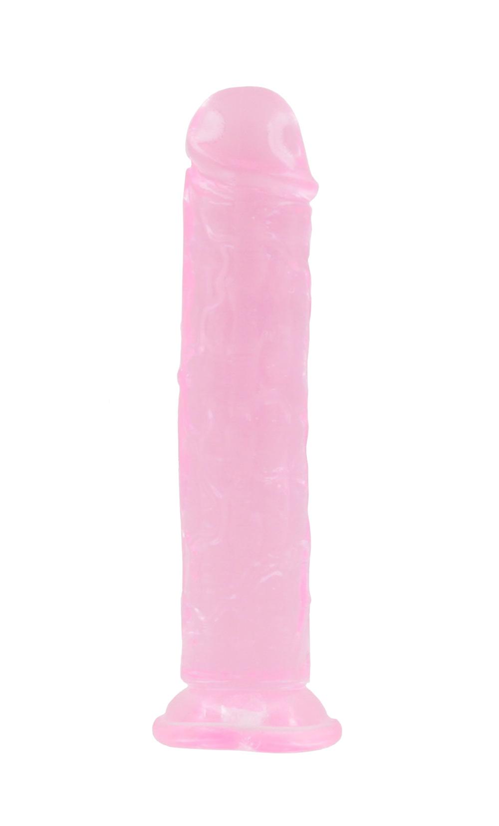 BASIC X Perry gelové dildo s přísavkou růžové vel. M