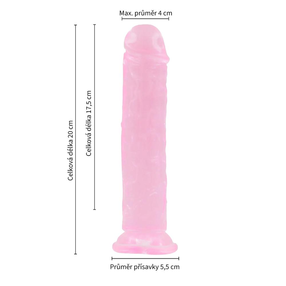 BASIC X Perry gelové dildo s přísavkou růžové vel. M - Obrázek 3