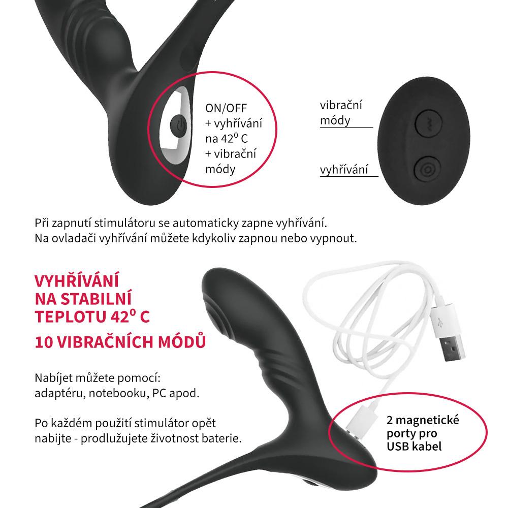 BASIC X Nero stimulátor prostaty na dálkové ovládání černý - Obrázek 5