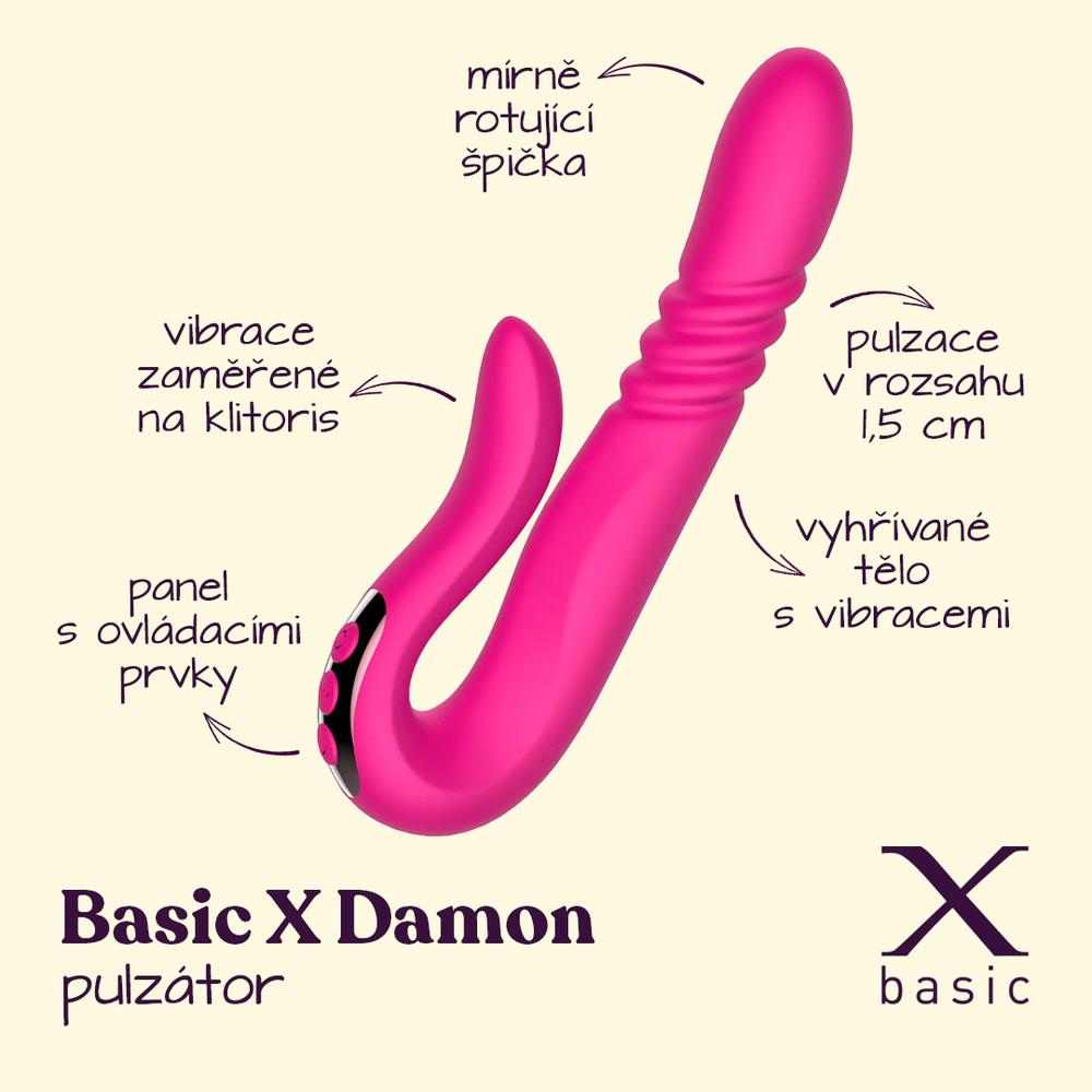 BASIC X Damon pulzátor růžový - Obrázek 2