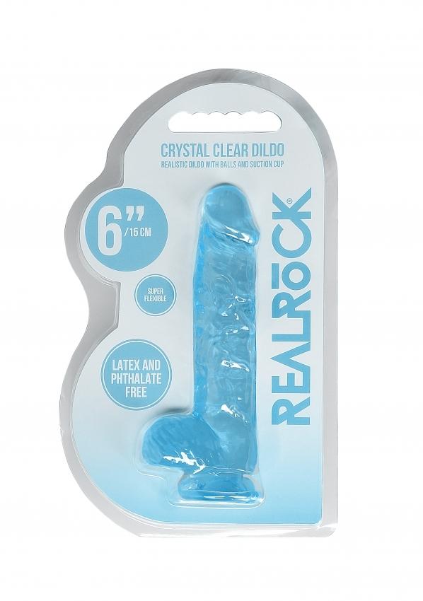 Realrock gelové dildo s přísavkou 16 cm modré - Image 5