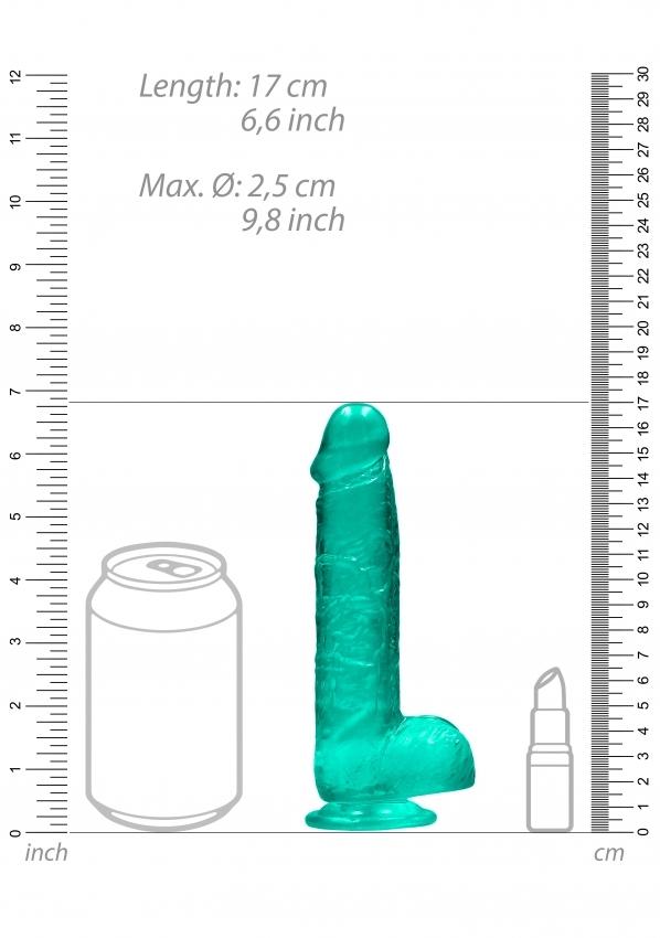 Realrock gelové dildo s přísavkou 16 cm tyrkysové - Image 4