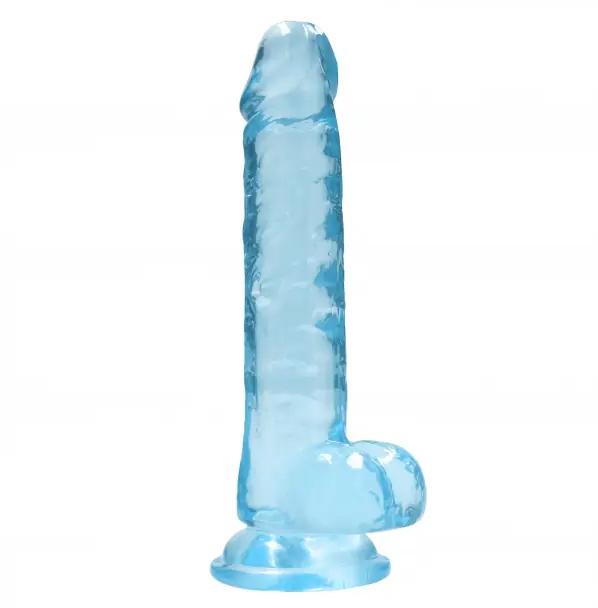 Levně Realrock gelové dildo s přísavkou 19 cm modrá