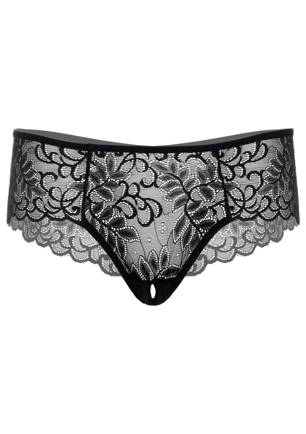 Daring Intimates Ella Crotchless Cheeky Panty Black