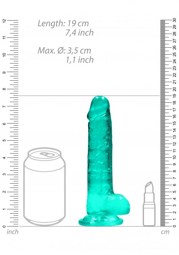 Realrock gelové dildo s přísavkou 19 cm tyrkysové