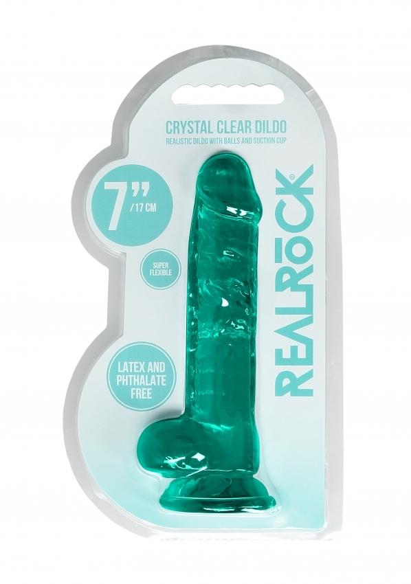 Realrock gelové dildo s přísavkou 19 cm tyrkysové