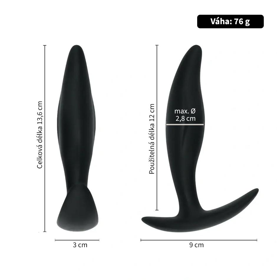 BASIC X TriBoys anální kolíky nevibrační set 3 ks černé - Image 4
