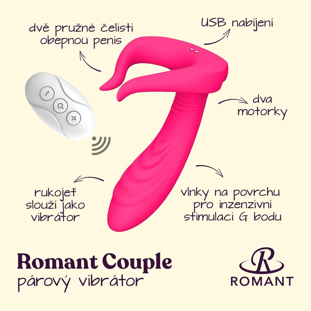 Romant Couple párový vibrátor a masturbátor 2v1 růžový - Image 2