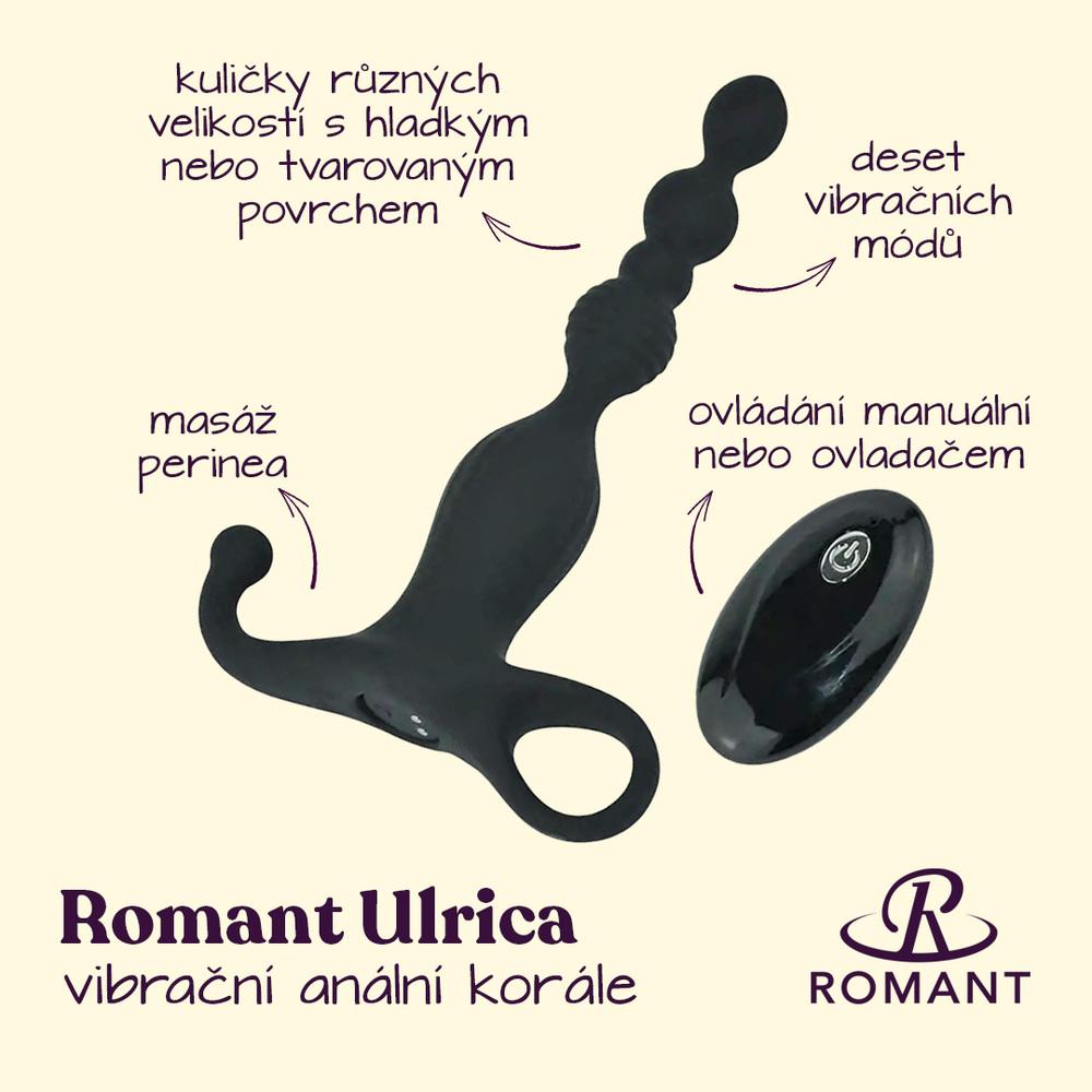 Romant Ulrica vibrační anální korále na dálkové ovládání černé - Image 2
