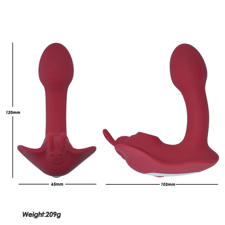 Romant Bill vibrátor do kalhotek s podtlakovým stimulátorem klitorisu červený - Image 3