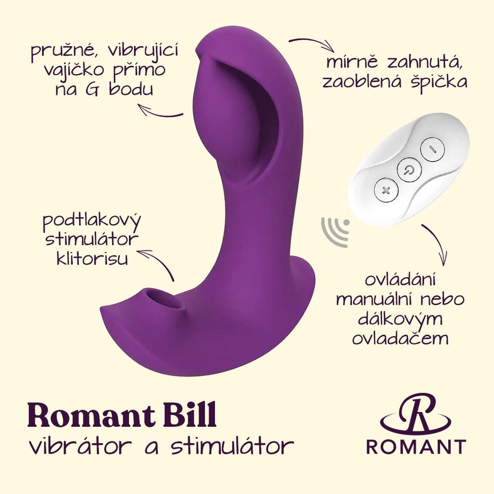 Romant Theo vibrátor do kalhotek s podtlakovým stimulátorem klitorisu fialový - Image 2