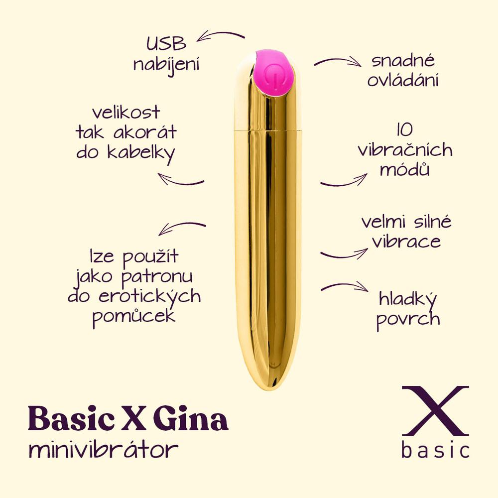 BASIC X Gina minivibrátor zlatý