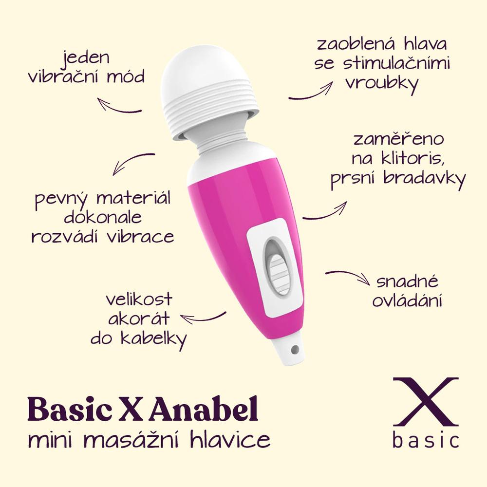 BASIC X Anabel mini masážní hlavice mix barev - Obrázek 2