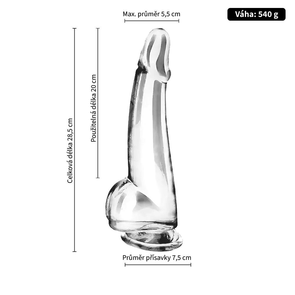 BASIC X Cesar transparentní penis s přísavkou XXL - Image 3
