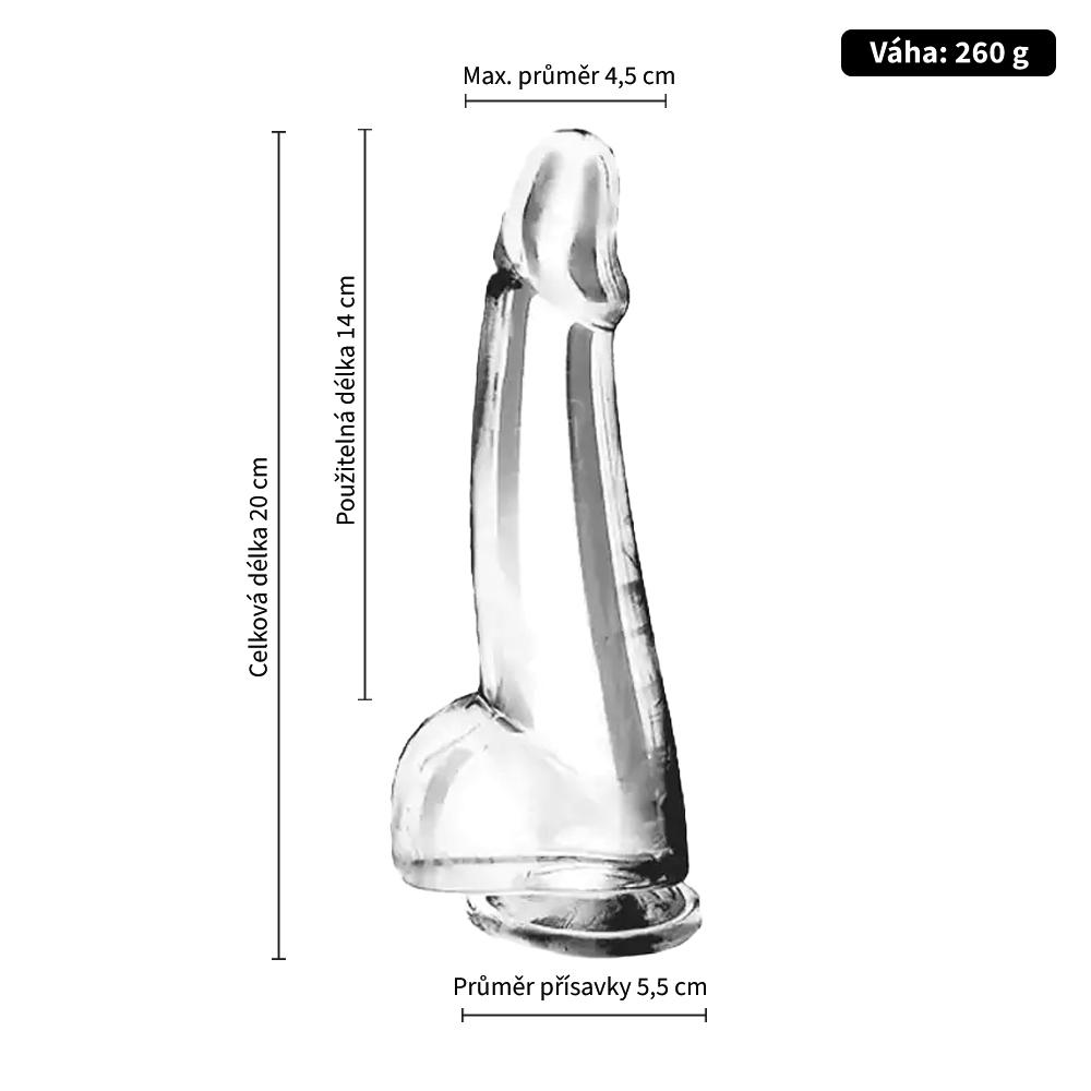 BASIC X Cesar transparentní penis s přísavkou L - Image 3