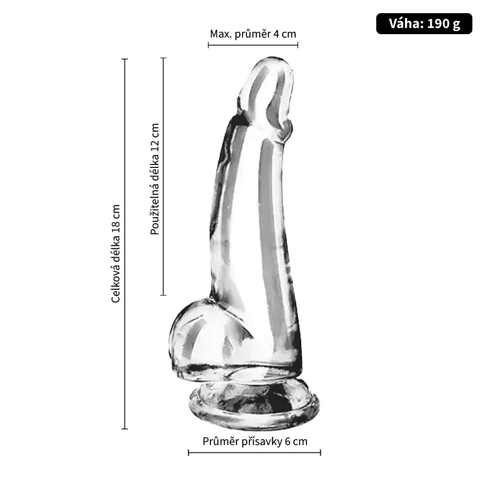 BASIC X Cesar transparentní penis s přísavkou M - Image 3