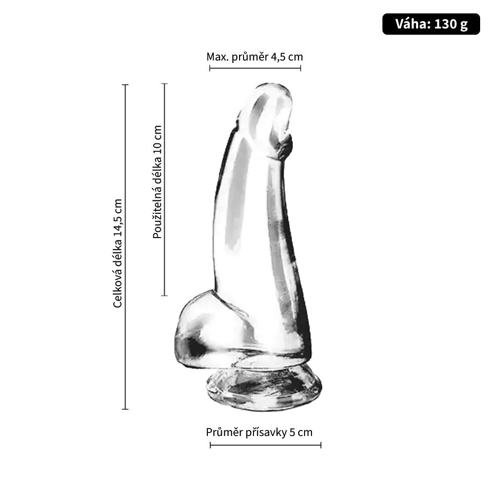 BASIC X Cesar transparentní penis s přísavkou S - Image 3