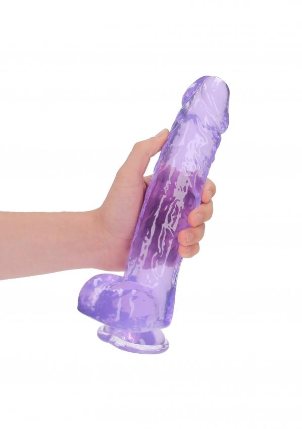 Realrock gelové dildo s přísavkou 28 cm fialové