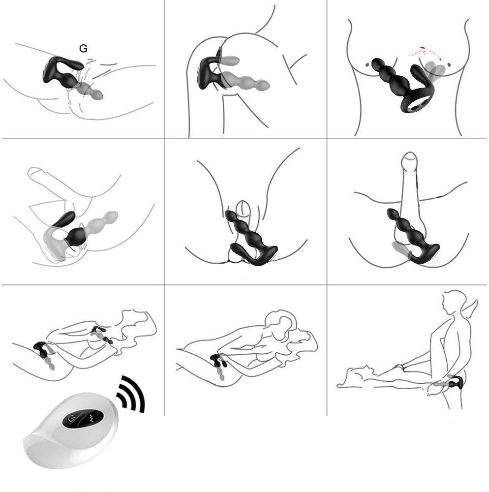 BASIC X Andy vibrační anální kolík na dálkové ovládání černý - Image 7