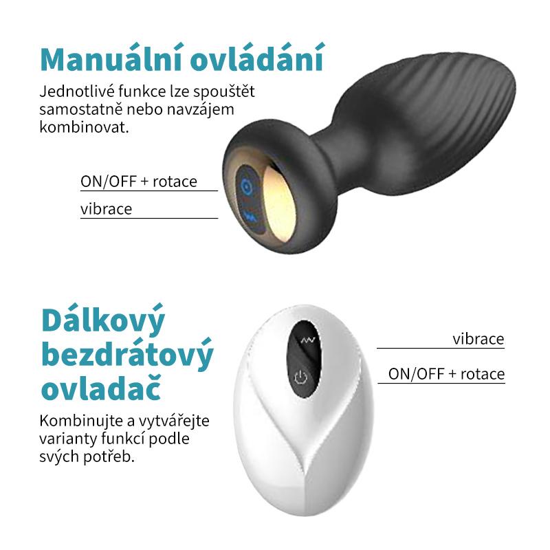 BASIC X Rotty rotační anální kolík na dálkové ovládání černý - Obrázek 4