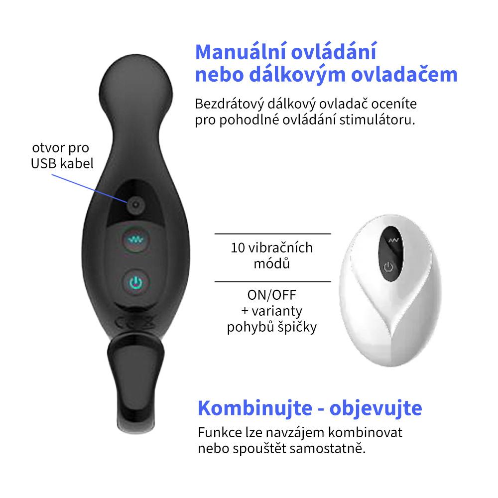 BASIC X Zeke stimulátor prostaty na dálkové ovládání černý