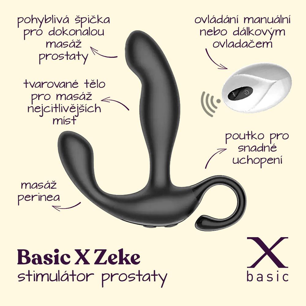BASIC X Zeke stimulátor prostaty na dálkové ovládání černý - Image 2