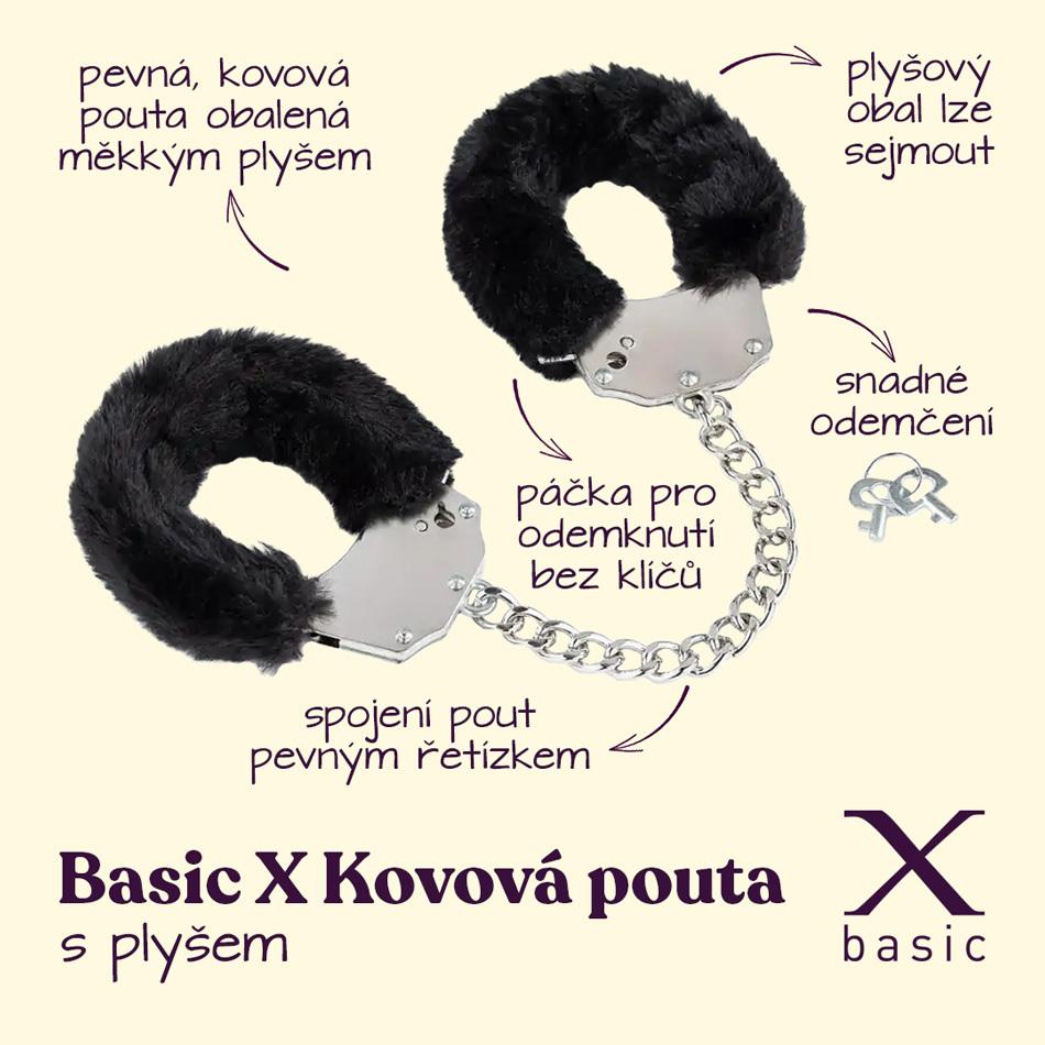 BASIC X kovová pouta oplyšovaná černá - Image 2