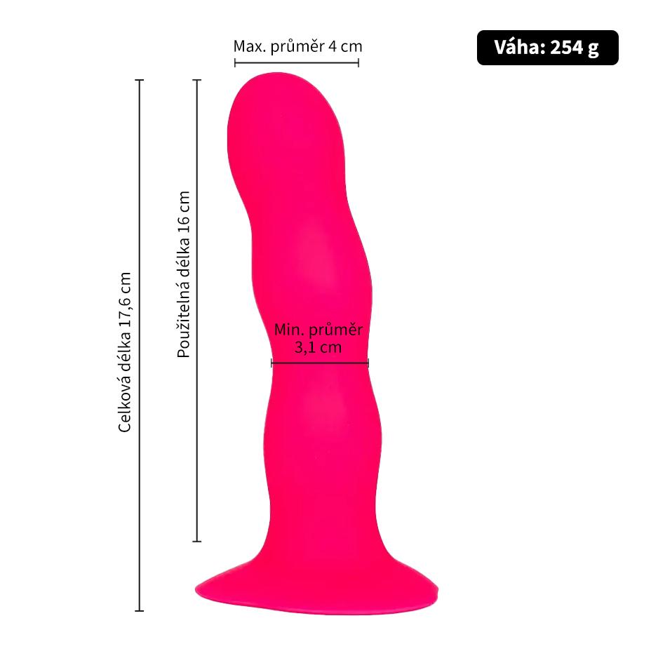 BOOM dildo se dvěma aktivními kuličkami růžové - Image 4
