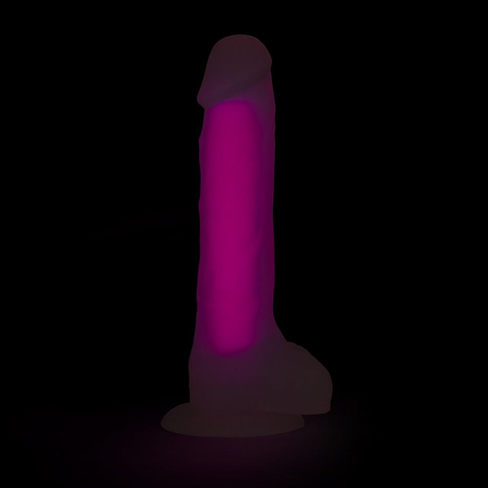 BOOM silikonové dildo svítící ve tmě růžové - Obrázek 5