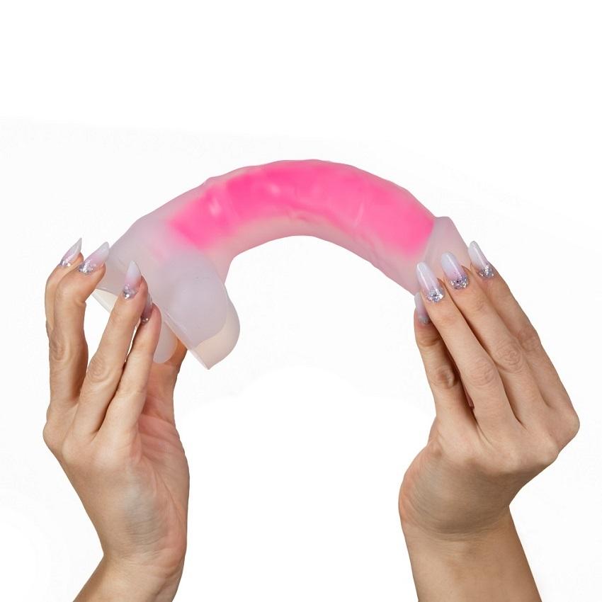 BOOM silikonové dildo svítící ve tmě růžové - Obrázek 4