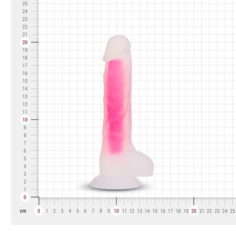 BOOM silikonové dildo svítící ve tmě růžové - Obrázek 6