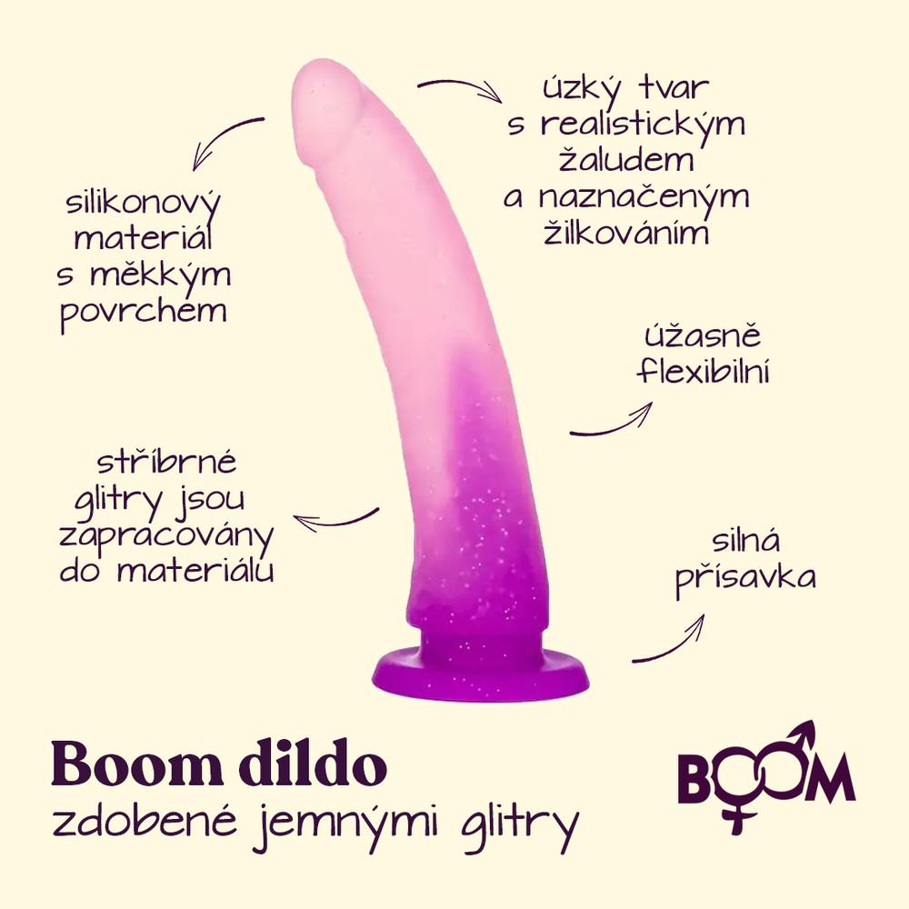 BOOM silikonové dildo zdobené jemnými glitry - Image 2