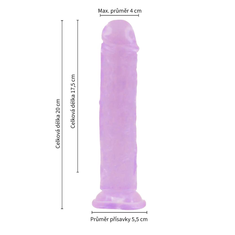 BASIC X Perry gelové dildo s přísavkou fialové vel. M - Obrázek 3