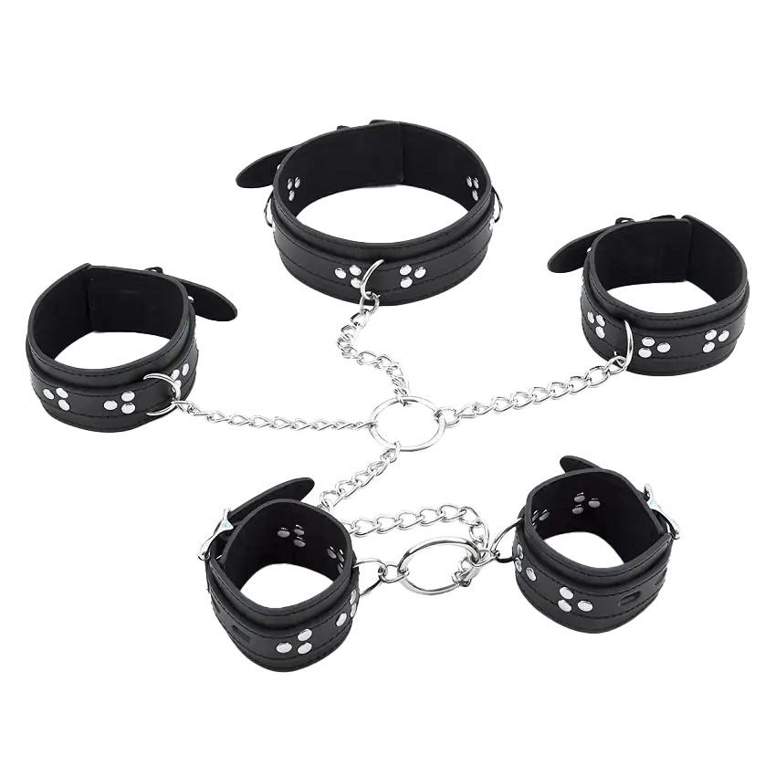 BASIC X poutací sada s obojkem černá