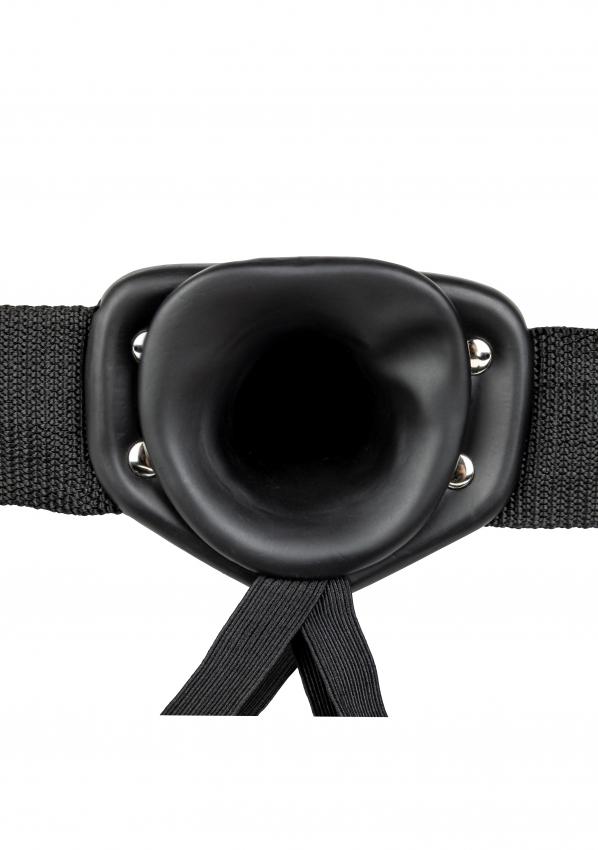 Realrock Hollow Strap-on dutý připínací penis 16 cm  - černý - Image 3