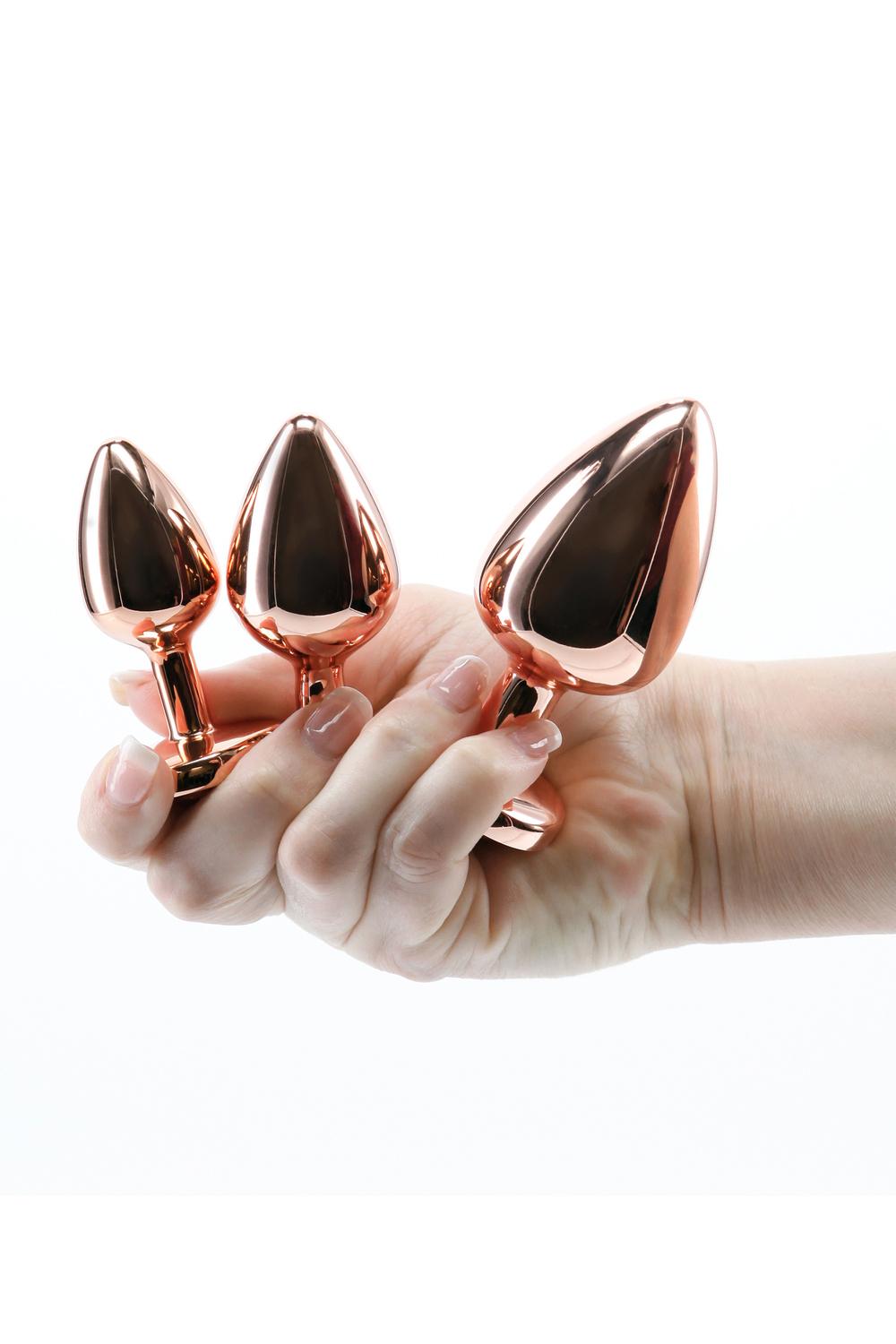 REAR Set análních kolíků Rose Gold Pink Heart - Image 2