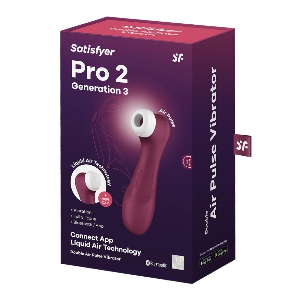 Satisfyer Pro 2 Generation 3 Bluetooth/App Stimulátor na klitoris – Wine Red
