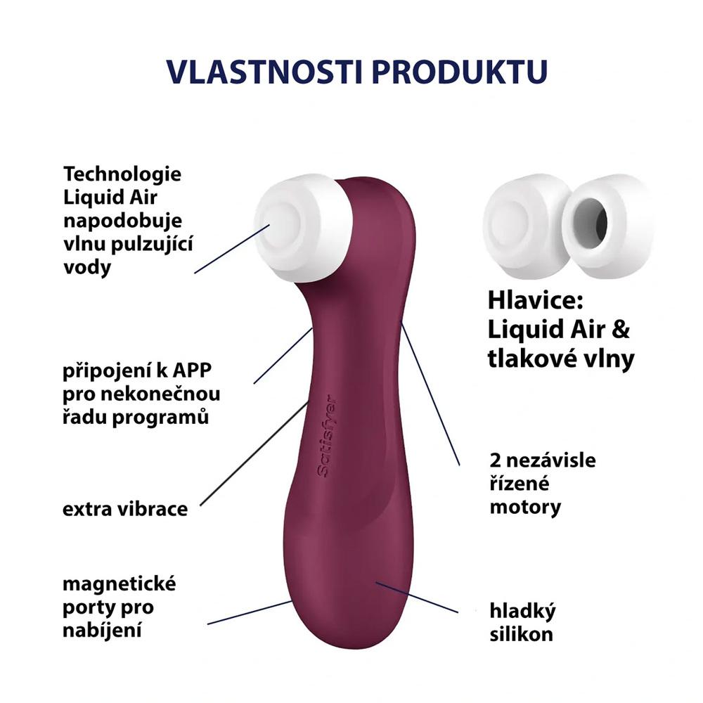 Satisfyer Pro 2 Generation 3 Bluetooth/App Stimulátor na klitoris – Wine Red