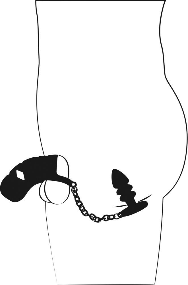 Black Velvets Klec na penis a anální kolík