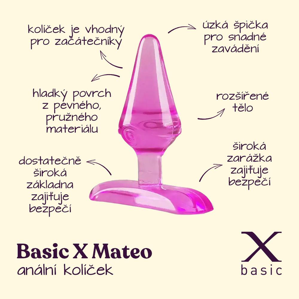 BASIC X Matteo anální kolíček růžový