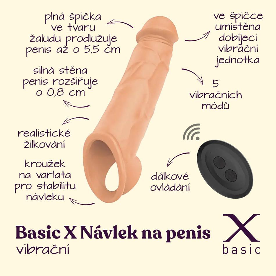 BASIC X vibrační návlek na penis tělový - Image 2