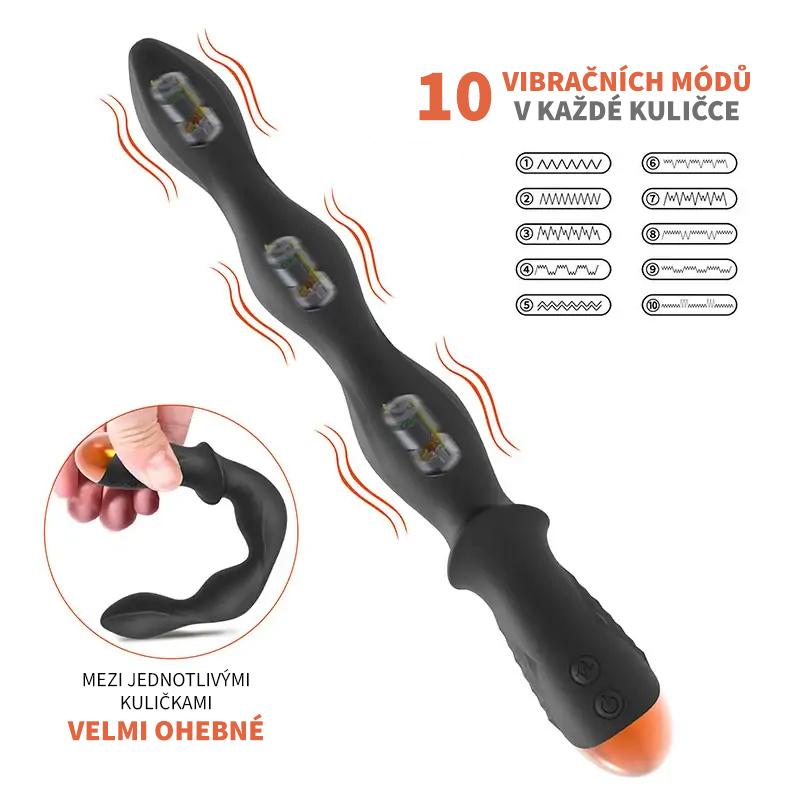 BASIC X Armin vibrační anální korále černé - Image 4