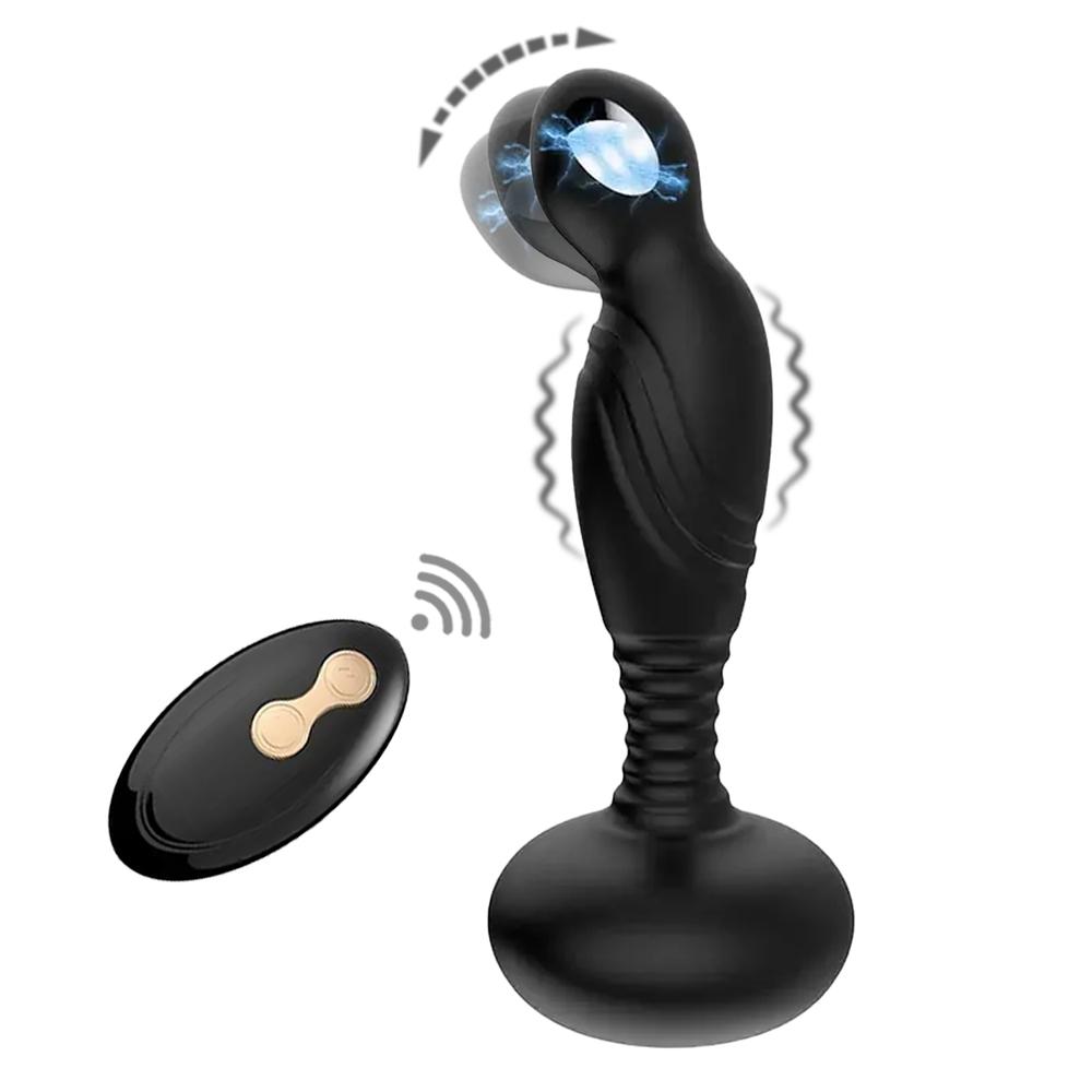 BASIC X Ralph stimulátor prostaty s pohyblivou špičkou a elektrostimulací černý