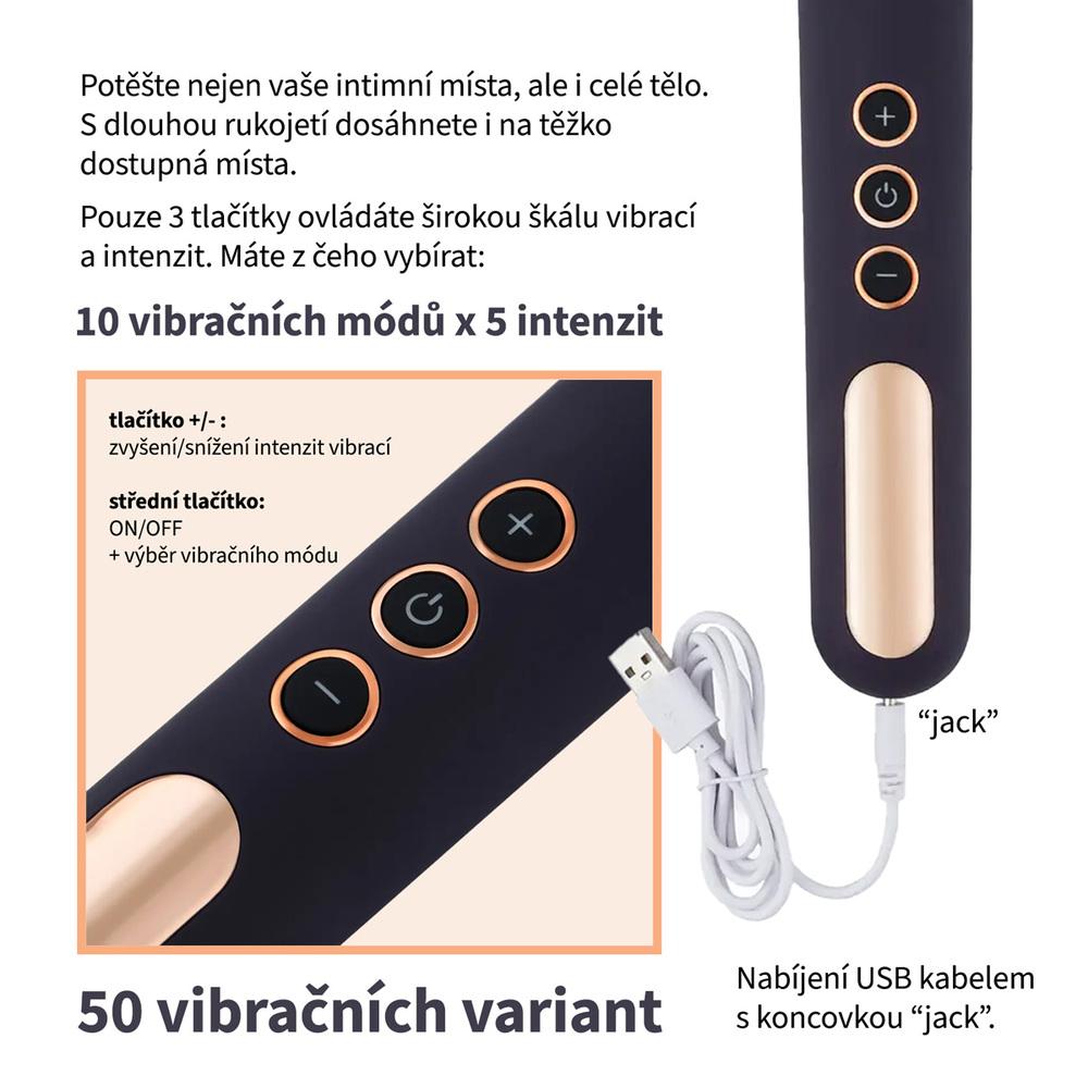 BASIC X Maddy masážní hlavice fialová