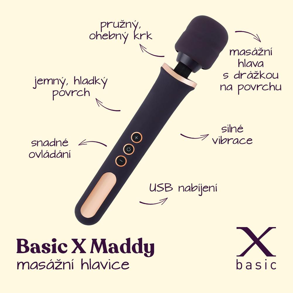 BASIC X Maddy masážní hlavice fialová