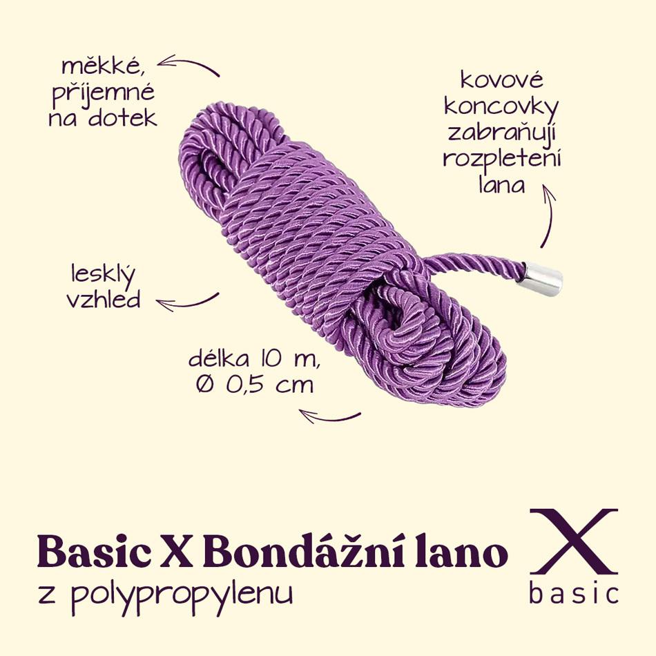 BASIC X bondážní lano z polypropylenu 10 m fialové - Image 2