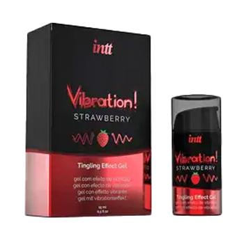 Levně intt Vibration! Strawberry Tingling Gel 15 ml